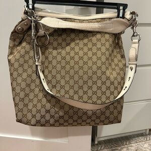 Gucci Beige GG Canvas Shoulder Bag- Large sized. Can fit lots!!!